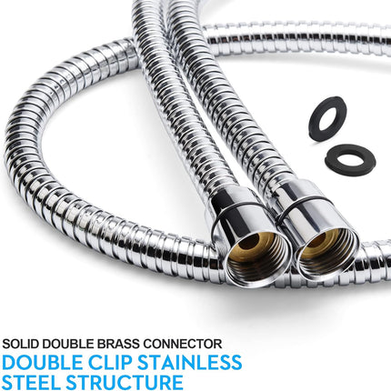 Durable Stainless Steel Shower Hose – 79" Extra Long, Handheld, Chrome