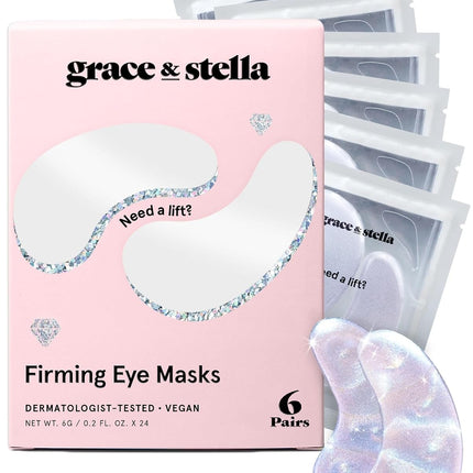 Peptide Under Eye Patches 6 Pairs, Niacinamide & Rice Extract, Firming Eye Masks, Vegan