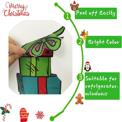 3FT Christmas Window Clings – Large Winter Stickers for Home & Refrigerator Decor