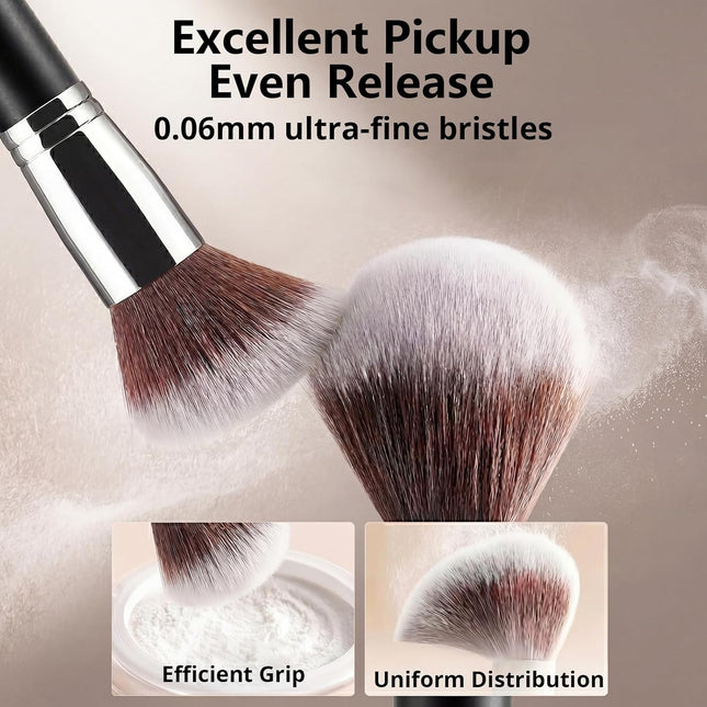Makeup Brushes Set Foundation Eyeshadow Blush Powder Sponge Case Kit
