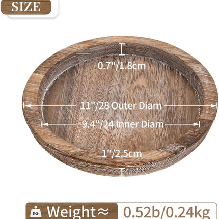 Rustic Wooden Tray – Farmhouse Centerpiece for Coffee Table or Home Decor