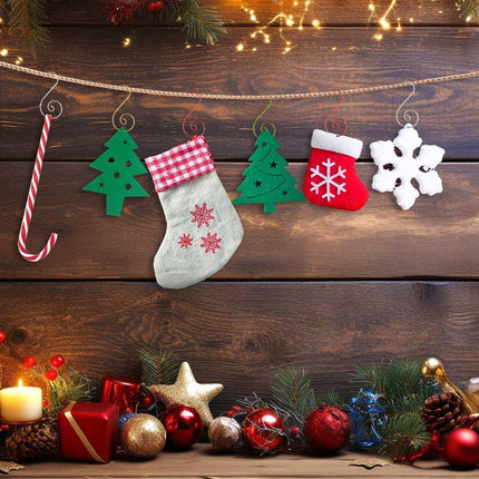 100pcs Gold Ornament Hooks – Metal Christmas Hangers for Tree Balls & Decorations