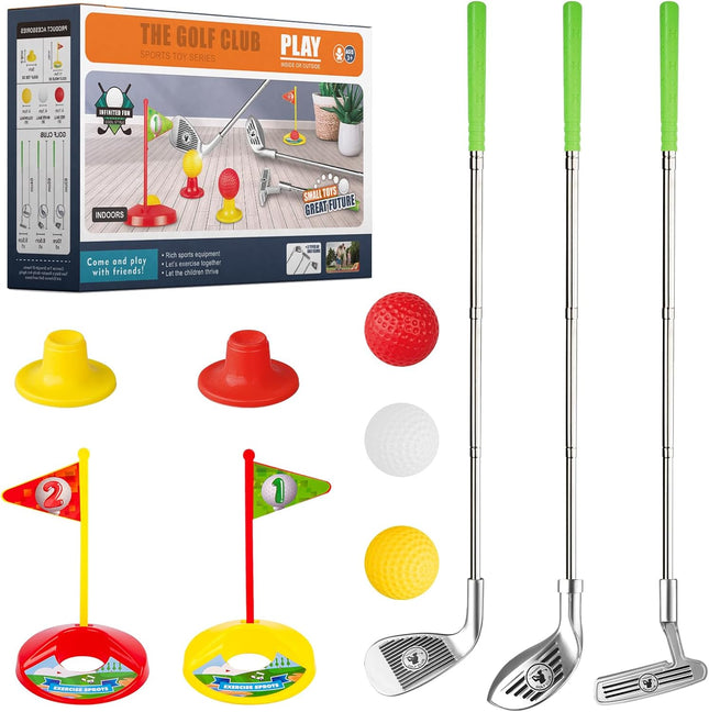 Kids Golf Clubs – Retractable Set for 3-6 Years Old, Indoor/Outdoor Sports Toy