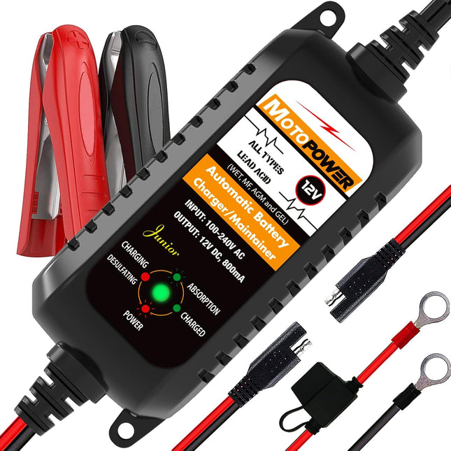 MP00205A 12V 800mA Automatic Battery Charger, Maintainer & Desulfator