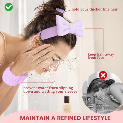 16PCS Spa Headband Set Face Wash Wristbands Clips Hair Ties Gift Box