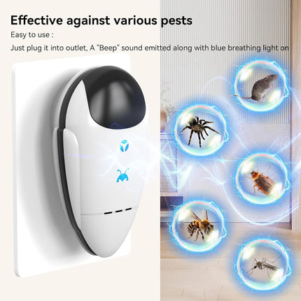 2026 Ultrasonic Pest Deterrent, 4-Pack Indoor Repeller for Roaches, Mice, Bugs