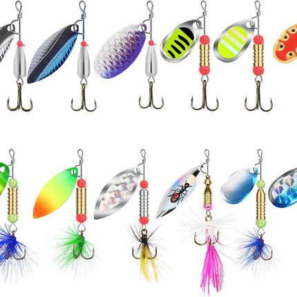 Spinner Fishing Baits with Copper Blade for Bass, Trout & Freshwater Fish