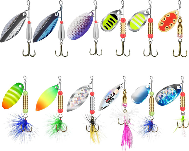 Spinner Fishing Baits with Copper Blade for Bass, Trout & Freshwater Fish