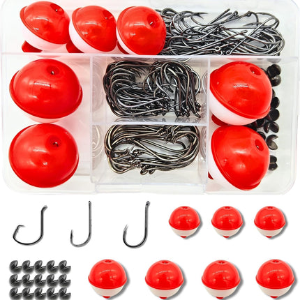 147-Piece Fishing Tackle Kit – Hooks, Bobbers, Sinkers for Bass & Trout
