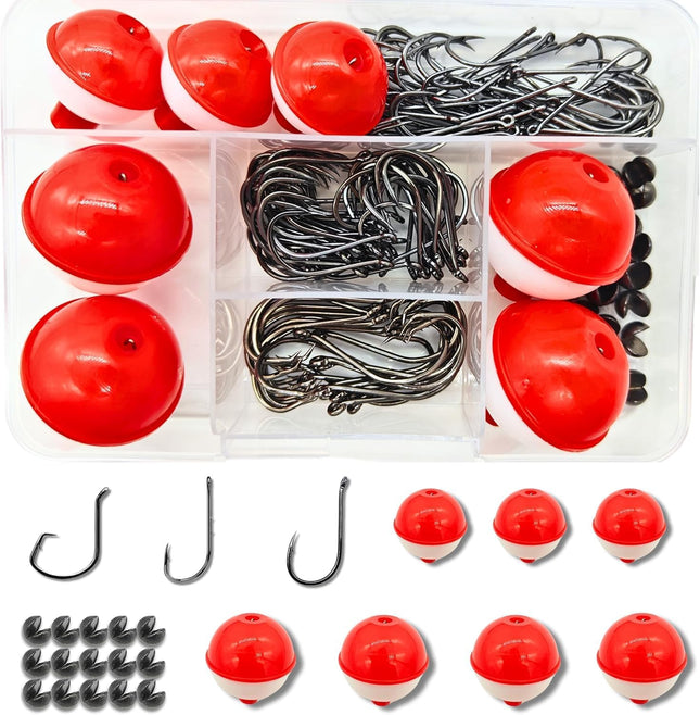 147-Piece Fishing Tackle Kit – Hooks, Bobbers, Sinkers for Bass & Trout