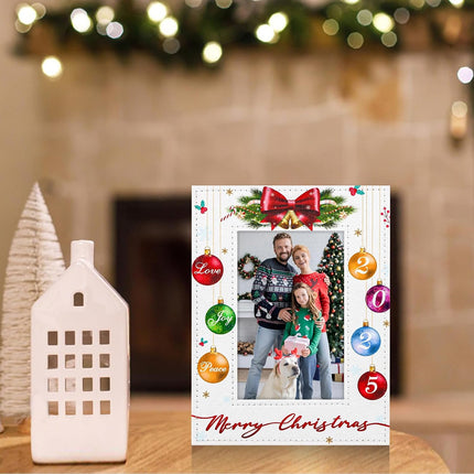 Christmas Picture Frame 4x6 Merry Xmas Holiday Photo Frame Family Gifts