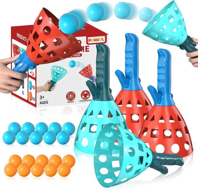 Pop Pass Catch Ball Game for Kids, Outdoor Toy with 20 Balls Ages 3–8+