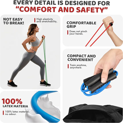 Figure 8 Resistance Bands for Arms, Chest Expander and Full Body Workout