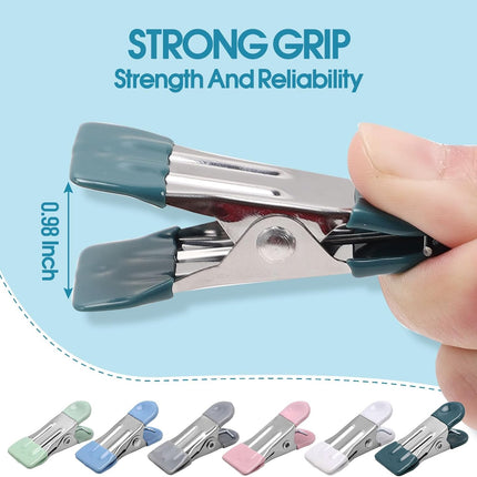 30-Pack Heavy Duty Metal Clothes Pins – 2.17” Chip Clips with Rubber