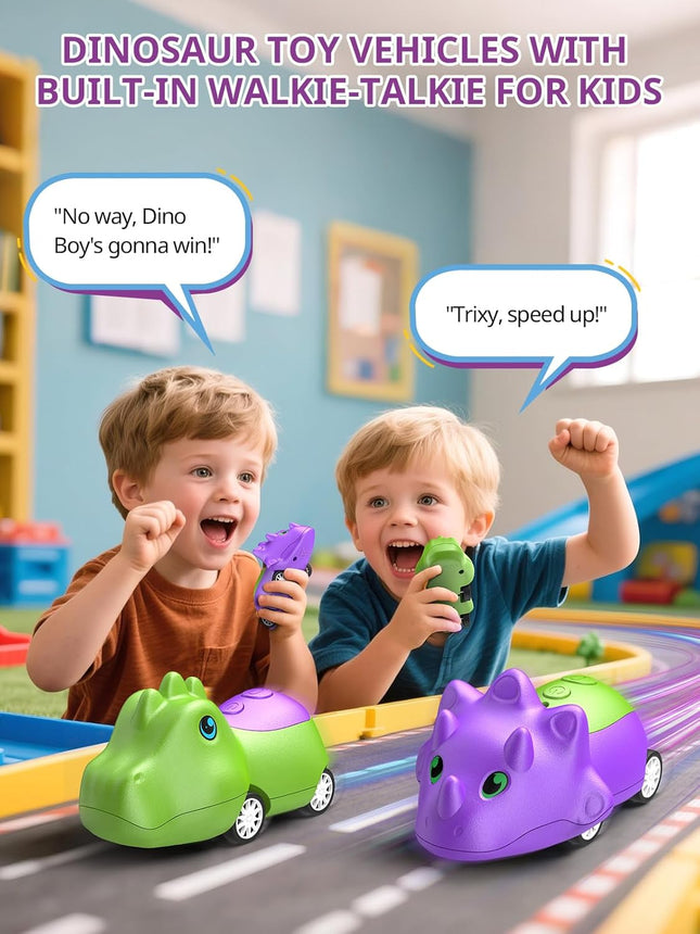 Dinosaur Walkie Talkies – Rechargeable Dino Toy for Kids 5-7, 2 Pack
