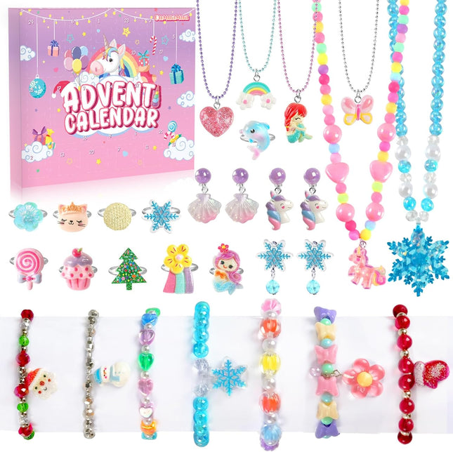 Christmas Jewelry Advent Calendar 2025 – DIY Craft Set for Kids & Friendship Gifts