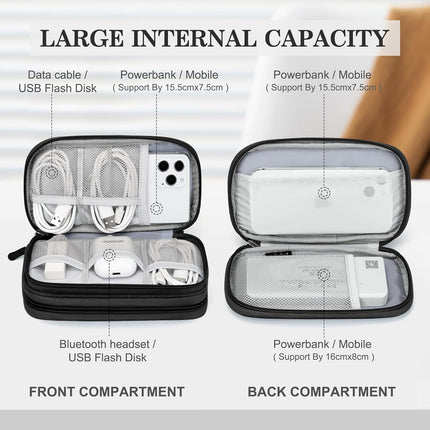 Travel Cable Organizer Pouch – Waterproof Electronic Accessories Carry Case