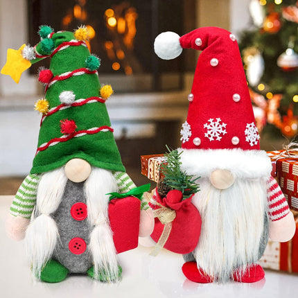 2PCS Christmas Gnomes Plush Decorations, Swedish Tomte Elf Gnome Figures