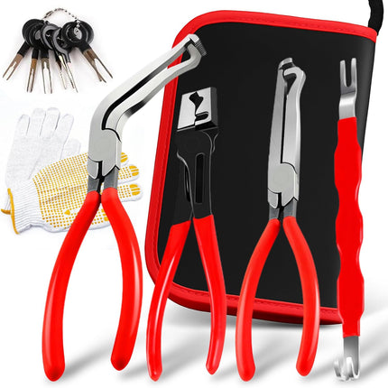 4-Piece Automotive Disconnect Pliers Kit, High-Carbon Steel with Storage Box