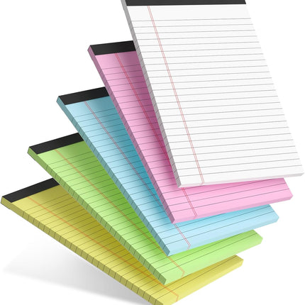 5PCS Small Note Pads 5x8 – College Ruled, 30 Sheets Each, School & Office