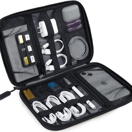 Large Electronics Travel Organizer Case – Tech Accessories Cord Storage Bag for Cables