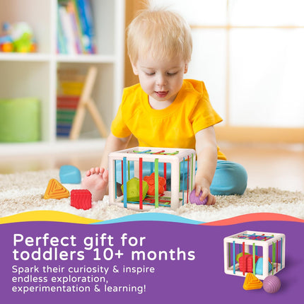 6PCS Montessori Toys for Toddlers 1+ – Sensory Shape Learning Cubes Set