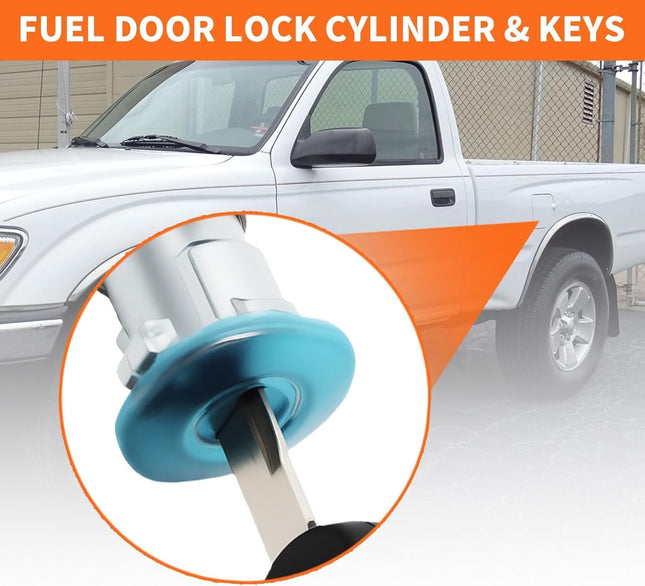 Fuel Door Lock Cylinder & Keys for Tacoma Tundra 1995-2004 Gas Filler Lid Lock
