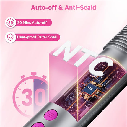 Portable Hair Straightener Comb 30S Fast Heat Dual Voltage Travel Tool