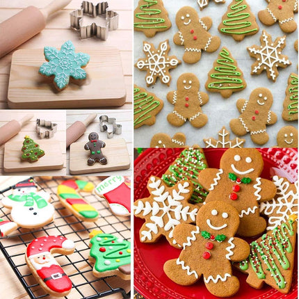 5-Piece Christmas Cookie Cutter Set – Snowman, Tree, Gingerbread & More