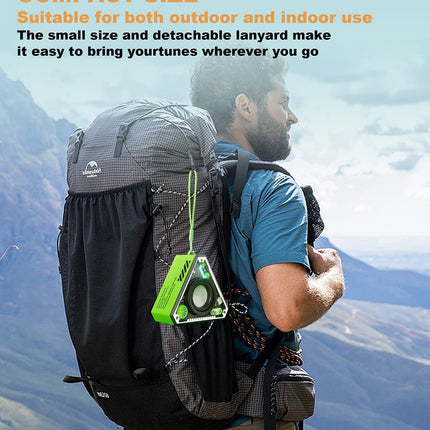 Feixg Mini Portable Bluetooth Speaker – TWS Dual Pairing, LED Lights & Lanyard, Outdoor/Home Use