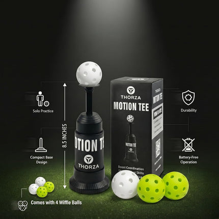 Thorza Motion Tee Popper Baseball Training System with 4 Balls for Solo Batting Practice