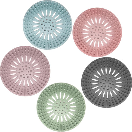 5-Pack Bathroom Sink Drain Strainers – Hair Catcher, Flexible TPR, Multi-Color