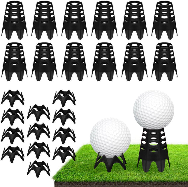 24Pcs Golf Simulator Tees – 12 Tall & 12 Small for Indoor/Outdoor Training