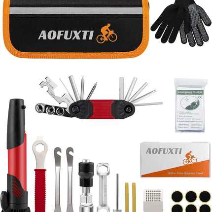 Bicycle Repair Kit – Tire Patches, Mini Pump & Chain Wrench for Bikes