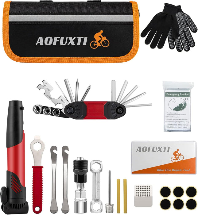 Bicycle Repair Kit – Tire Patches, Mini Pump & Chain Wrench for Bikes