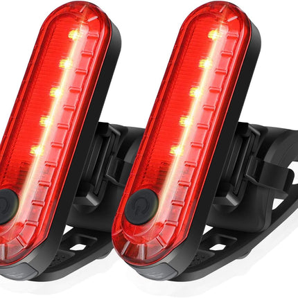 2-Pack USB Rechargeable Bike Tail Lights – Bright Rear Lights, 4 Modes