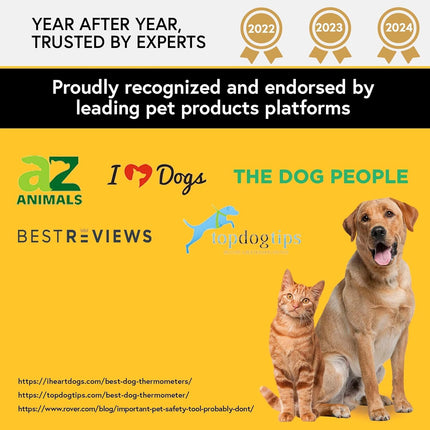 Dog & Cat Thermometer – Accurate Fever Detection, Waterproof, Fast 20 Sec Readings