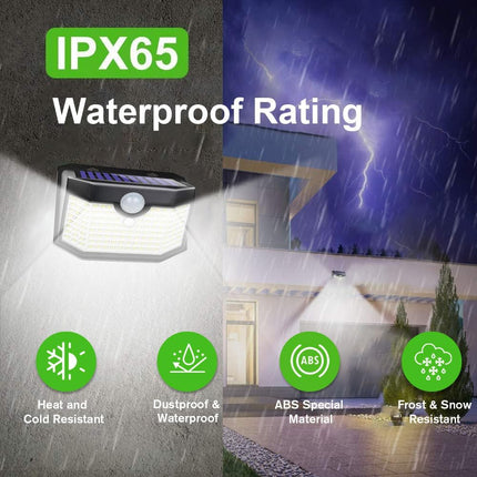 6 Pack Solar Outdoor Wall Lights 120 LED Motion Sensor IP65 Waterproof Daylight White