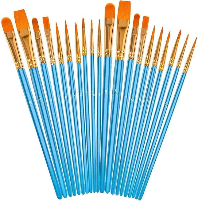 20 Pcs Acrylic Paint Brushes Set, Pointed Tip Artist Brushes Watercolor and Oil Painting