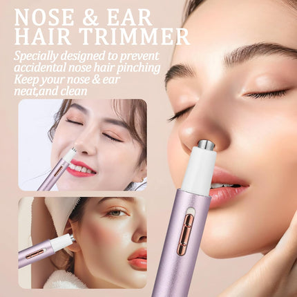Rechargeable Nose & Ear Hair Trimmer – Painless, Waterproof, Dual-Edge Blades