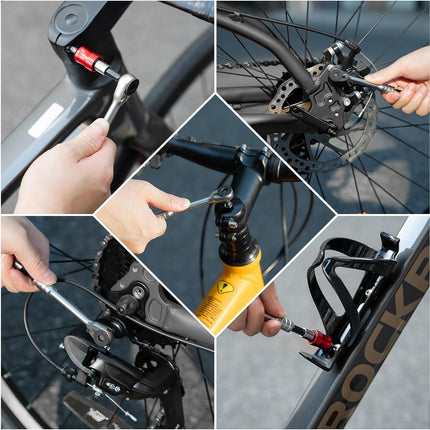 14-in-1 Bike Tool Kit, Portable Ratchet Wrench with 10 Bits & 2 Tire Levers