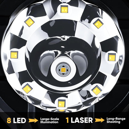 Rechargeable Spotlight Flashlight, 9 LED Super Bright Light with COB & Foldable Stand