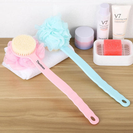 Long Handle Loofah Back Scrubber, Soft Mesh Shower Body Brush for Exfoliating & Massage