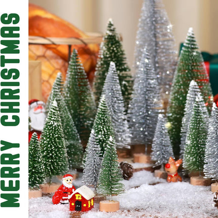 35PCS Mini Christmas Tree Kit – Pine Cones, Fake Snow Powder (2oz), Mixed Christmas Decorations
