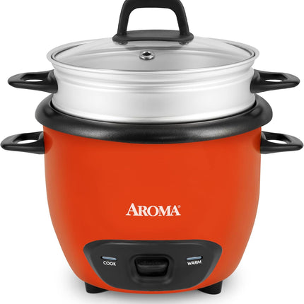 3-Cup Rice Cooker & Grain Cooker with 6-Cup Cooked Capacity, Orange