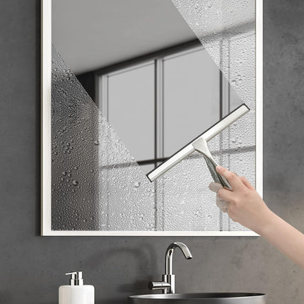 Shower Squeegee 10 Inch – Stainless Steel, Ideal for Shower Doors, Windows, Car