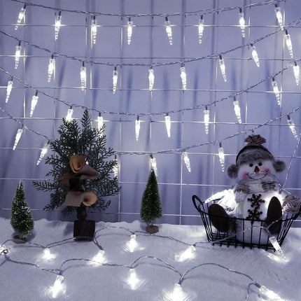 Christmas Battery Powered Icicle Lights – 20ft 40 LED Indoor String Lights