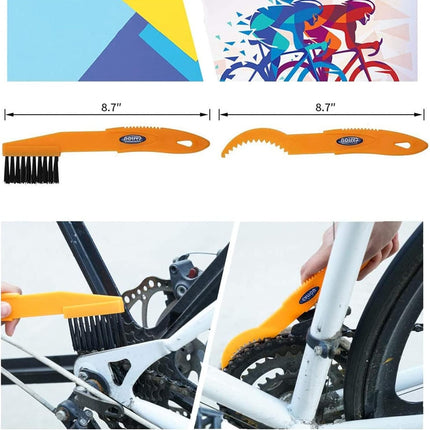 9PCS Bike Cleaning Kit with Chain Cleaner Brush Tools for Bicycles