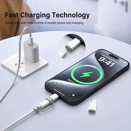 4-Pack Lightning to USB-C Adapter for iPhone 15/16/17 Pro – Fast Charging