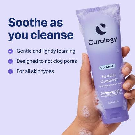 Gentle Face Wash for Sensitive Skin, Oat & Glycerin Hydrating Foaming Cleanser